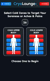 Preset selection — Cold Upper Body or Cold Lower Body