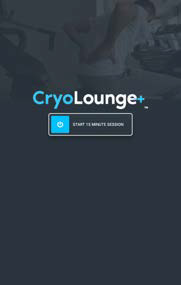 CryoLounge start screen — press start to begin a session